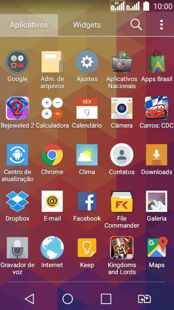 Pressione Galeria, e navegue até a pasta desejada. Pressione Galeria, e navegue até a pasta desejada.