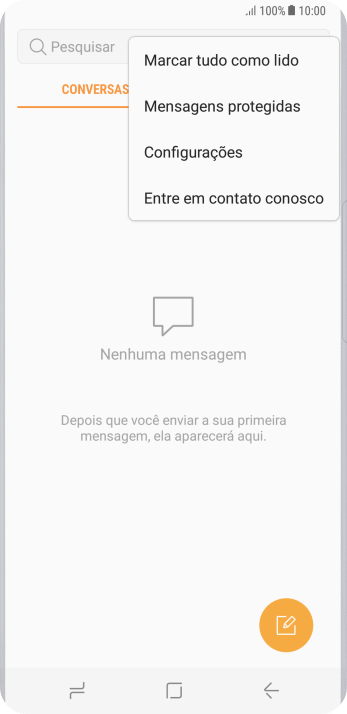 Pressione Configurações. Pressione Configurações.