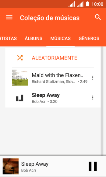 Pressione o título da música abaixo na tela. Pressione o título da música abaixo na tela.