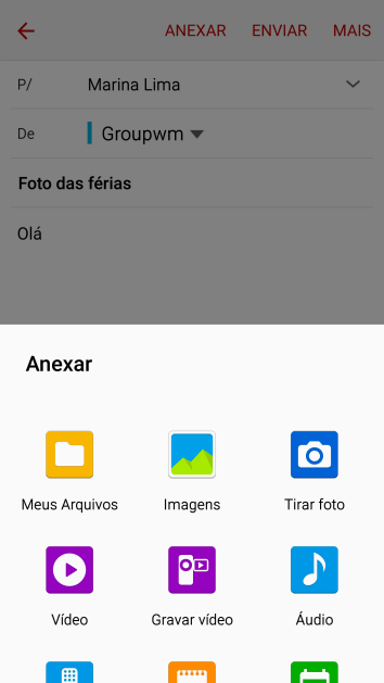 Pressione Meus Arquivos, e navegue até a pasta desejada. Pressione Meus Arquivos, e navegue até a pasta desejada.