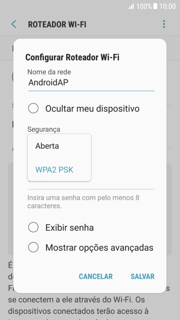 Pressione WPA2 PSK para proteger seu Roteador Wi-Fi com uma senha. Pressione WPA2 PSK para proteger seu Roteador Wi-Fi com uma senha.