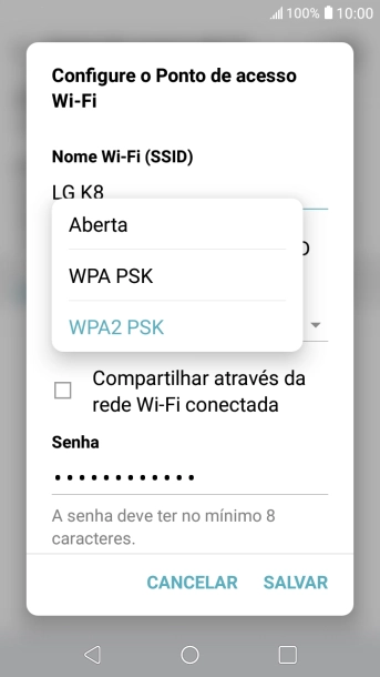 Pressione WPA2 PSK para proteger seu Roteador Wi-Fi com uma senha. Pressione WPA2 PSK para proteger seu Roteador Wi-Fi com uma senha.