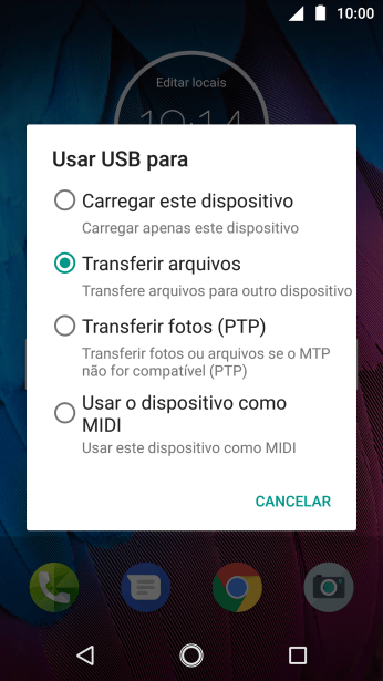 Pressione Transferir arquivos para ativar a função. Pressione Transferir arquivos para ativar a função.