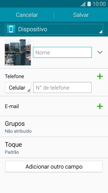 Pressione Nome, e digite o nome desejado. Pressione Nome, e digite o nome desejado.