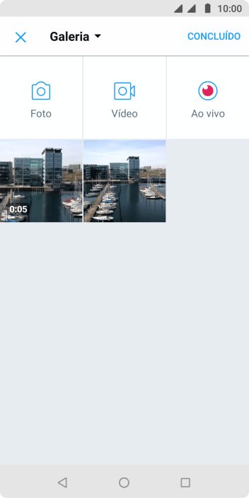 Pressione a foto ou o vídeo desejado. Pressione a foto ou o vídeo desejado.