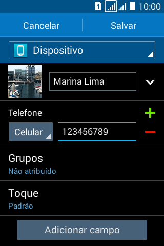 Pressione a lista suspensa ao lado do número de telefone. Pressione a lista suspensa ao lado do número de telefone.
