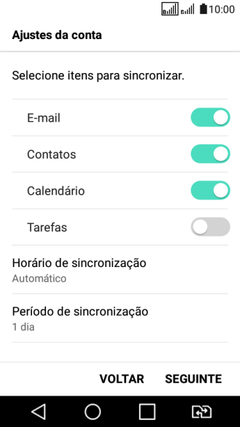 Se a tela mostrar essa imagem, sua conta foi reconhecida e configurada automaticamente. Siga as instruções da tela para inserir mais informações e finalizar a configuração. Se a tela mostrar essa imagem, sua conta foi reconhecida e configurada automaticamente. Siga as instruções da tela para inserir mais informações e finalizar a configuração.