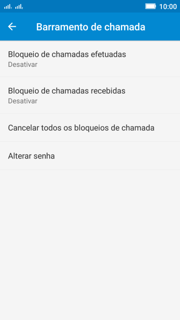 Pressione o tipo de bloqueio desejado. Pressione o tipo de bloqueio desejado.