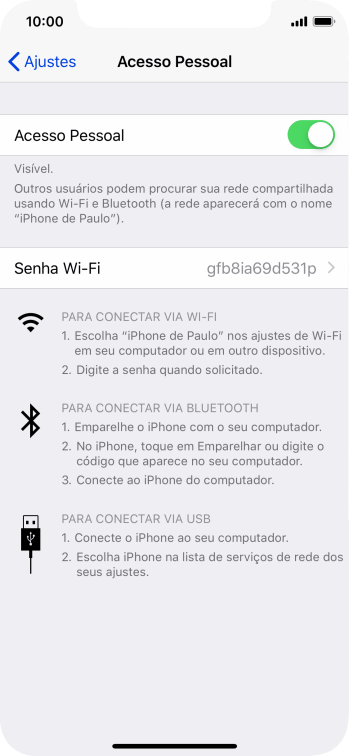 Pressione Senha Wi-Fi, e digite a senha desejada. Pressione Senha Wi-Fi, e digite a senha desejada.