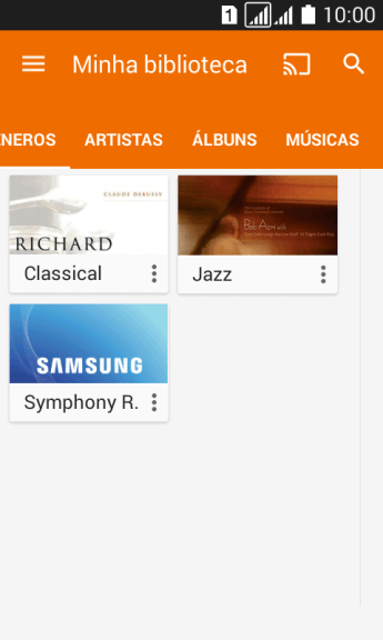 Pressione a categoria desejada, e navegue até o arquivo de música desejado. Pressione a categoria desejada, e navegue até o arquivo de música desejado.