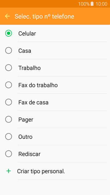 Pressione o tipo de número desejado. Pressione o tipo de número desejado.