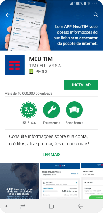 Pressione INSTALAR, e siga as indicações da tela para instalar o app. Pressione INSTALAR, e siga as indicações da tela para instalar o app.