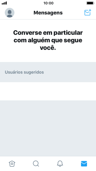 Pressione o ícone de nova mensagem. Pressione o ícone de nova mensagem.