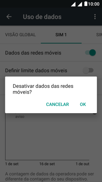 Se você desativar a função, deve pressionar OK. Se você desativar a função, deve pressionar OK.