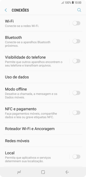 Pressione Redes móveis. Pressione Redes móveis.