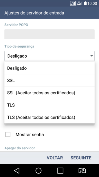Pressione Desligado para ativar ou desativar a função. Pressione Desligado para ativar ou desativar a função.