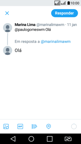 Escreva a resposta desejada, e pressione Responder. Escreva a resposta desejada, e pressione Responder.