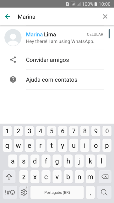 Pressione o contato desejado. Pressione o contato desejado.