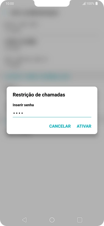 Digite sua senha de bloqueio, e pressione ATIVAR. Digite sua senha de bloqueio, e pressione ATIVAR.