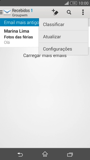 Pressione Configurações. Pressione Configurações.