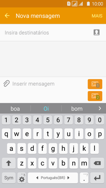 Abra uma nota, mensagem ou e-mail, para que o teclado fique visível na tela, e o celular pronto para a digitação. Abra uma nota, mensagem ou e-mail, para que o teclado fique visível na tela, e o celular pronto para a digitação.