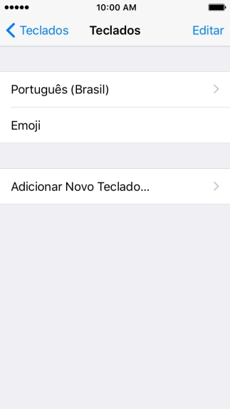 Pressione Adicionar Novo Teclado.... Pressione Adicionar Novo Teclado....
