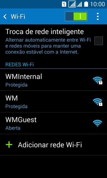 Pressione a rede Wi-Fi desejada. Pressione a rede Wi-Fi desejada.