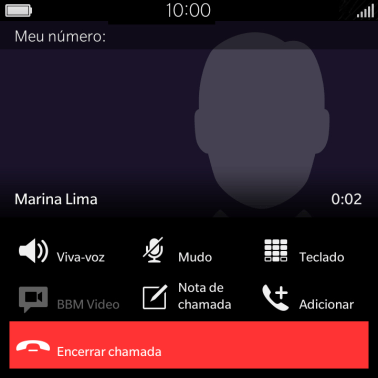 Pressione Encerrar chamada. Pressione Encerrar chamada.