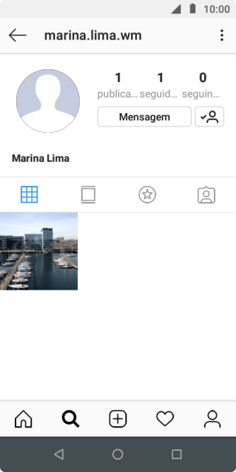 Pressione o ícone de busca. Pressione o ícone de busca.