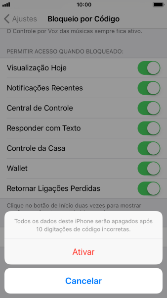 Se você quiser ativar a função, deve pressionar Ativar. Se você quiser ativar a função, deve pressionar Ativar.