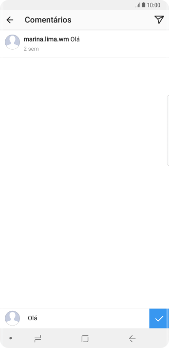 Escreva o texto desejado, e pressione o ícone de aprovar. Escreva o texto desejado, e pressione o ícone de aprovar.