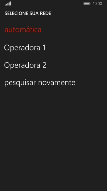 Se você quiser selecionar a rede automaticamente, deve pressionar automática. Se você quiser selecionar a rede automaticamente, deve pressionar automática.