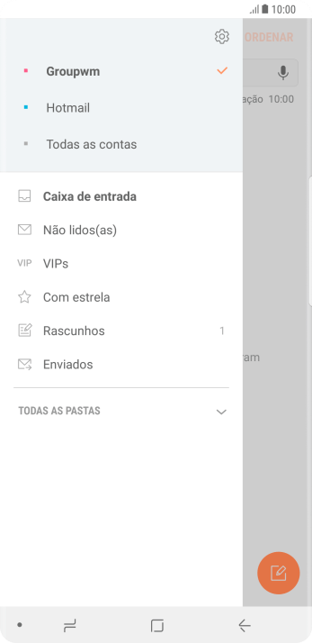 Pressione o ícone de configurações. Pressione o ícone de configurações.