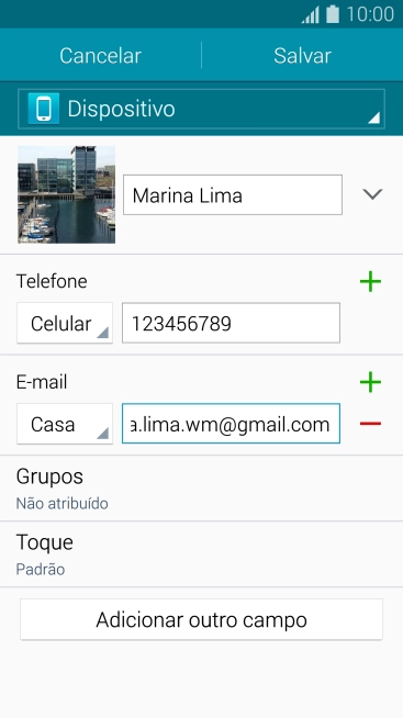 Pressione a lista suspensa ao lado do número do endereço de e-mail. Pressione a lista suspensa ao lado do número do endereço de e-mail.