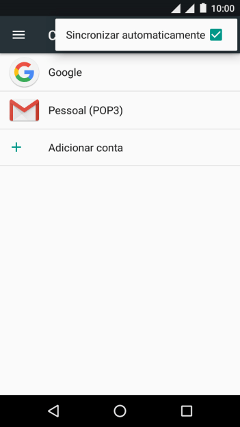 Pressione Sincronizar automaticamente para ativar ou desativar a função. Pressione Sincronizar automaticamente para ativar ou desativar a função.