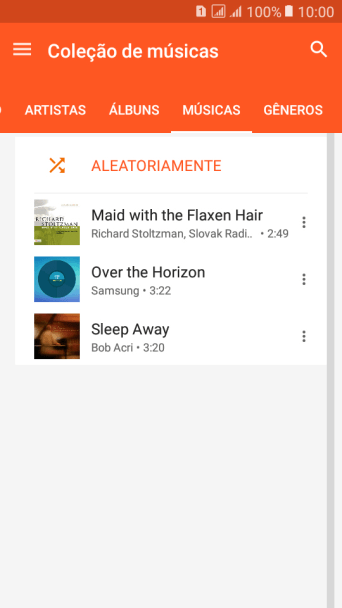 Pressione o arquivo de música desejado. Pressione o arquivo de música desejado.