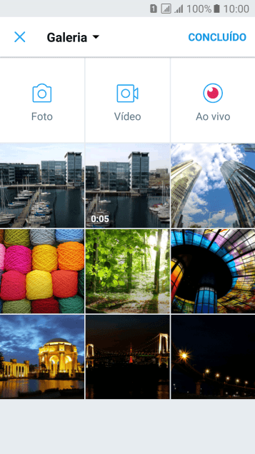 Pressione a foto ou o vídeo desejado. Pressione a foto ou o vídeo desejado.