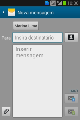 Pressioneo campo de escrever, e digite o texto da sua MMS. Pressioneo campo de escrever, e digite o texto da sua MMS.