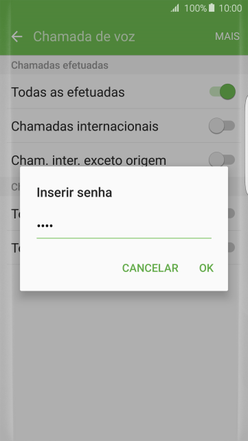 Digite sua senha de bloqueio, e pressione OK. Digite sua senha de bloqueio, e pressione OK.