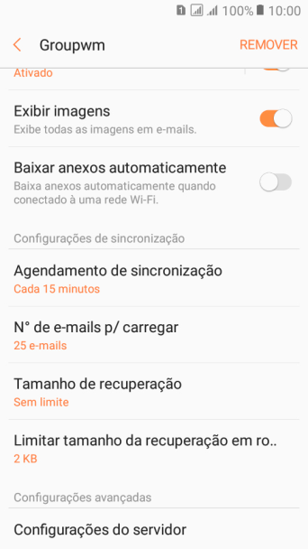 Pressione Agendamento de sincronização. Pressione Agendamento de sincronização.