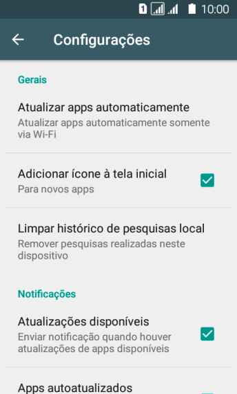 Pressione Atualizar apps automaticamente. Pressione Atualizar apps automaticamente.