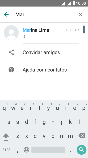 Digite as primeiras letras do destinatário desejado e pressione o contato. Digite as primeiras letras do destinatário desejado e pressione o contato.