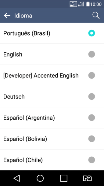 Pressione o idioma desejado. Pressione o idioma desejado.