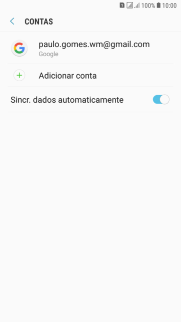 Pressione Adicionar conta. Pressione Adicionar conta.