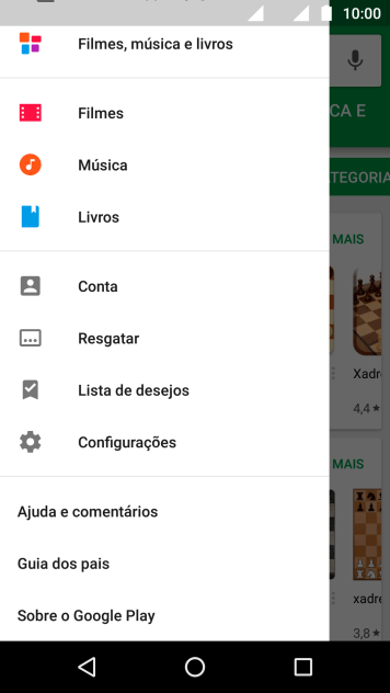 Pressione Configurações. Pressione Configurações.