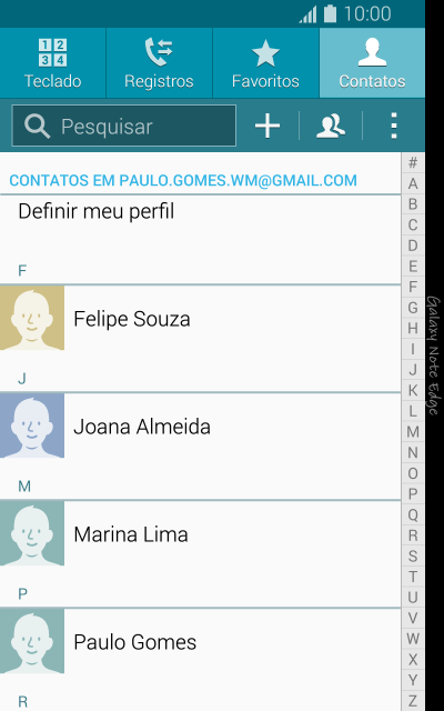 Pressione o ícone de novo contato. Pressione o ícone de novo contato.