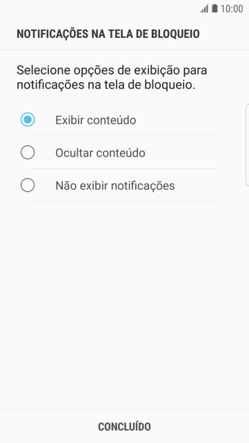 Pressione a configuração desejada. Pressione a configuração desejada.