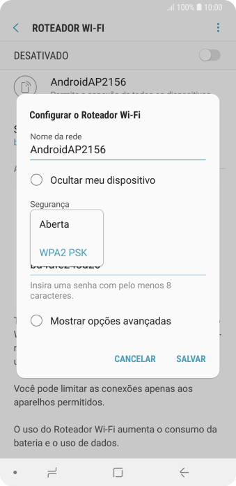 Pressione WPA2 PSK para proteger seu Roteador Wi-Fi com uma senha. Pressione WPA2 PSK para proteger seu Roteador Wi-Fi com uma senha.