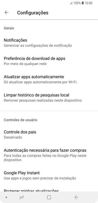 Pressione Atualizar apps automaticamente. Pressione Atualizar apps automaticamente.