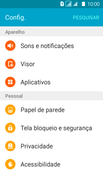 Pressione Sons e notificações. Pressione Sons e notificações.